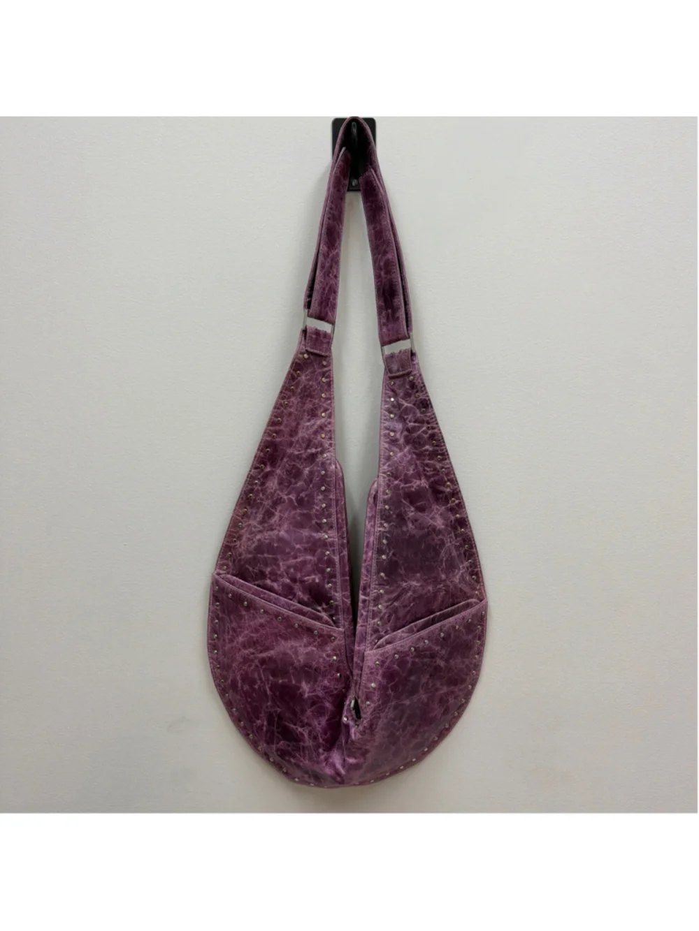 Sash Bag Purple Marbled Classic Studded Leather Bag! - Picture 5 of 7